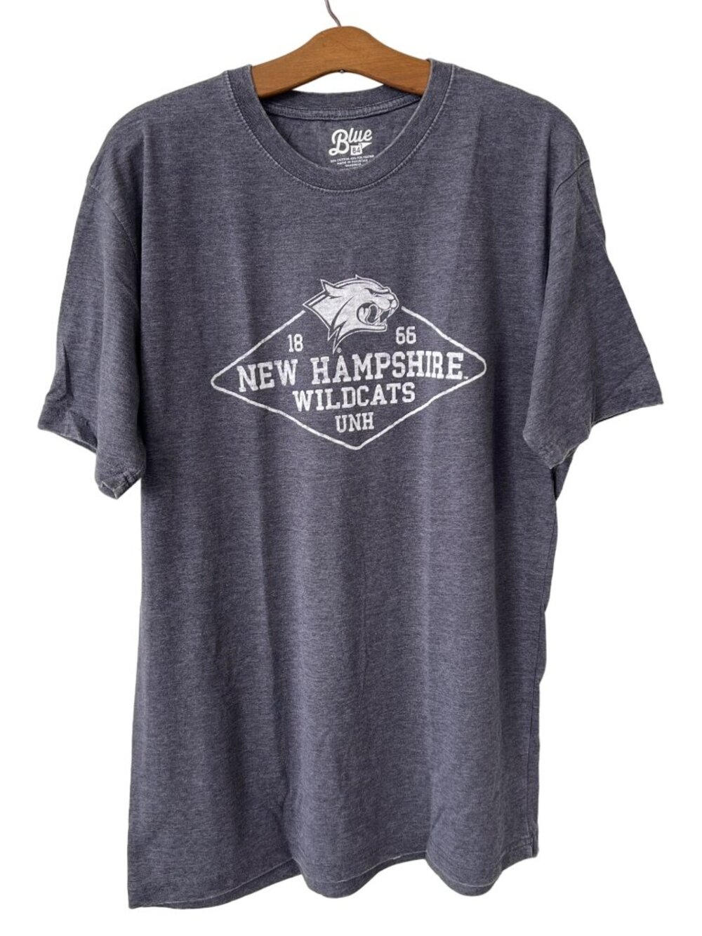 Blue 84 Graphic Tee Large New Hampshire Wildcats Short Sleeve Navy College NEW